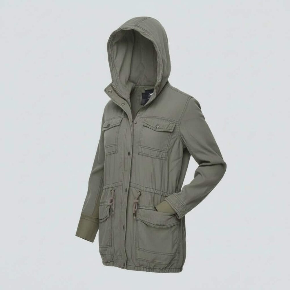 Abercrombie & Fitch Utility Jacket Medium Womens Military Olive Green Field Coat